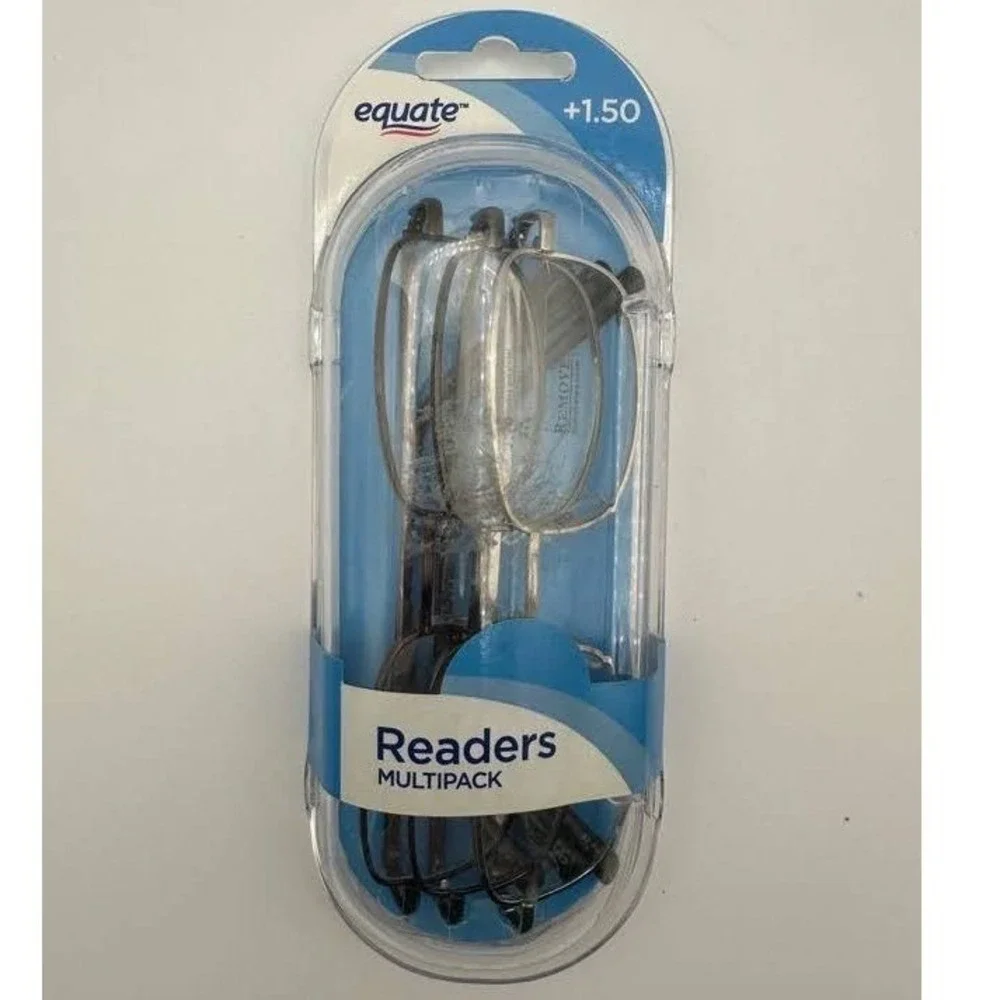 Equate Readers Multipack +1.50 Strength Reading Glasses 3 Pair Silver Tortoise